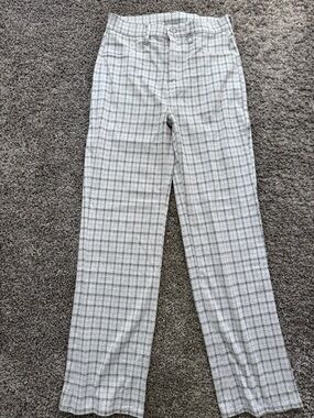American Eagle Outfitters Lavender and Gray Plaid Straight Leg Pants